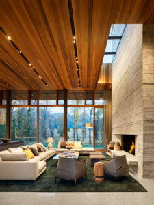 Living Room Fireplace Interior Architecture and Interior Design With Mountain Views