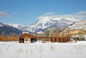 Secluded mountain modern home in Jackson, Wyoming.